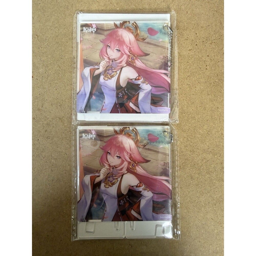 miHoYo Genshin Impact Yae Miko Official Acrylic Coaster Original Set Of 2